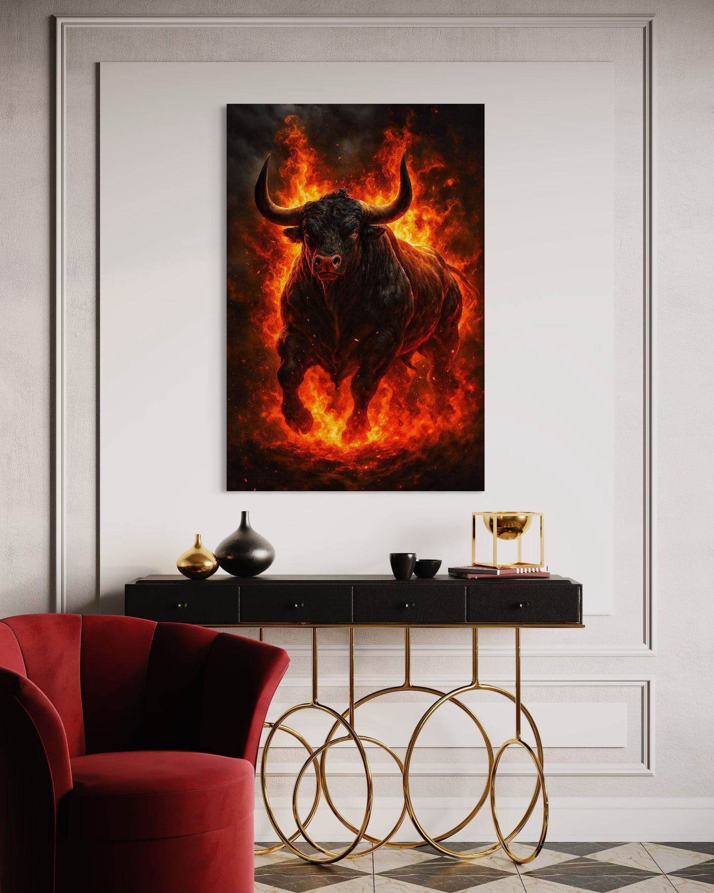 Bull on Fire