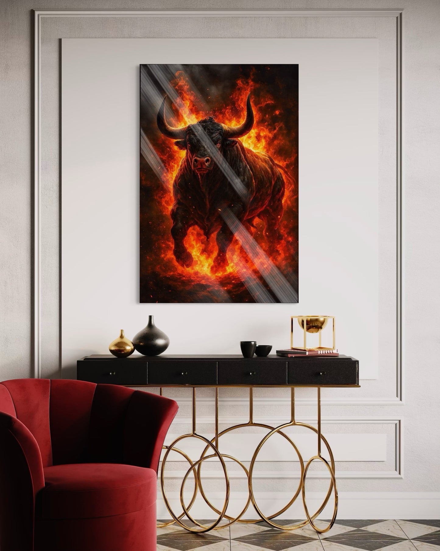Bull on Fire