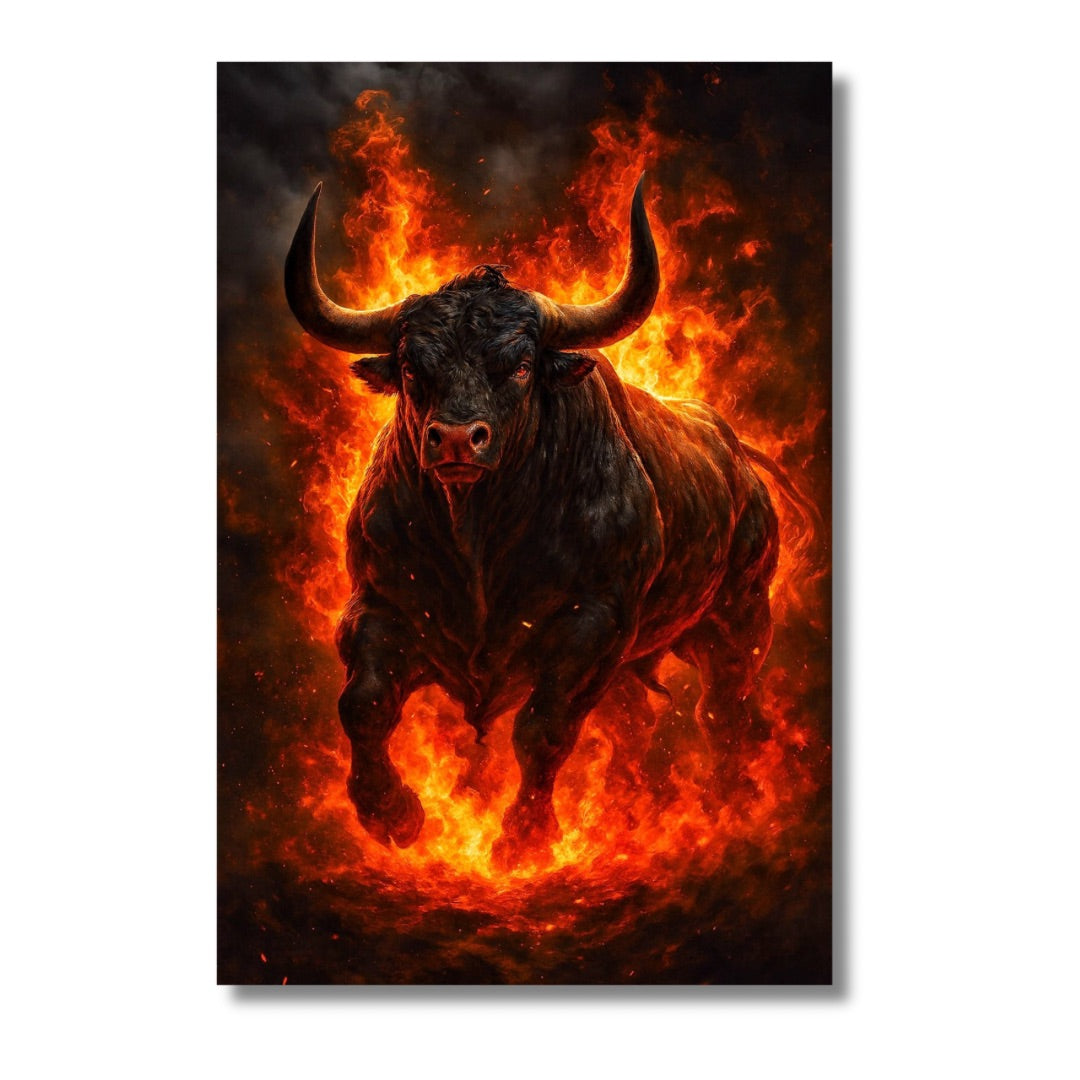 Bull on Fire