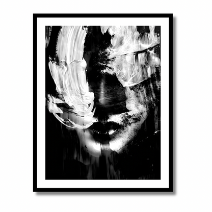 Vintage  Black Abstract Face