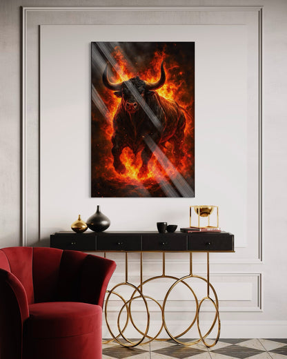 Bull on Fire