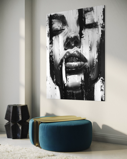 Textured Face B&W