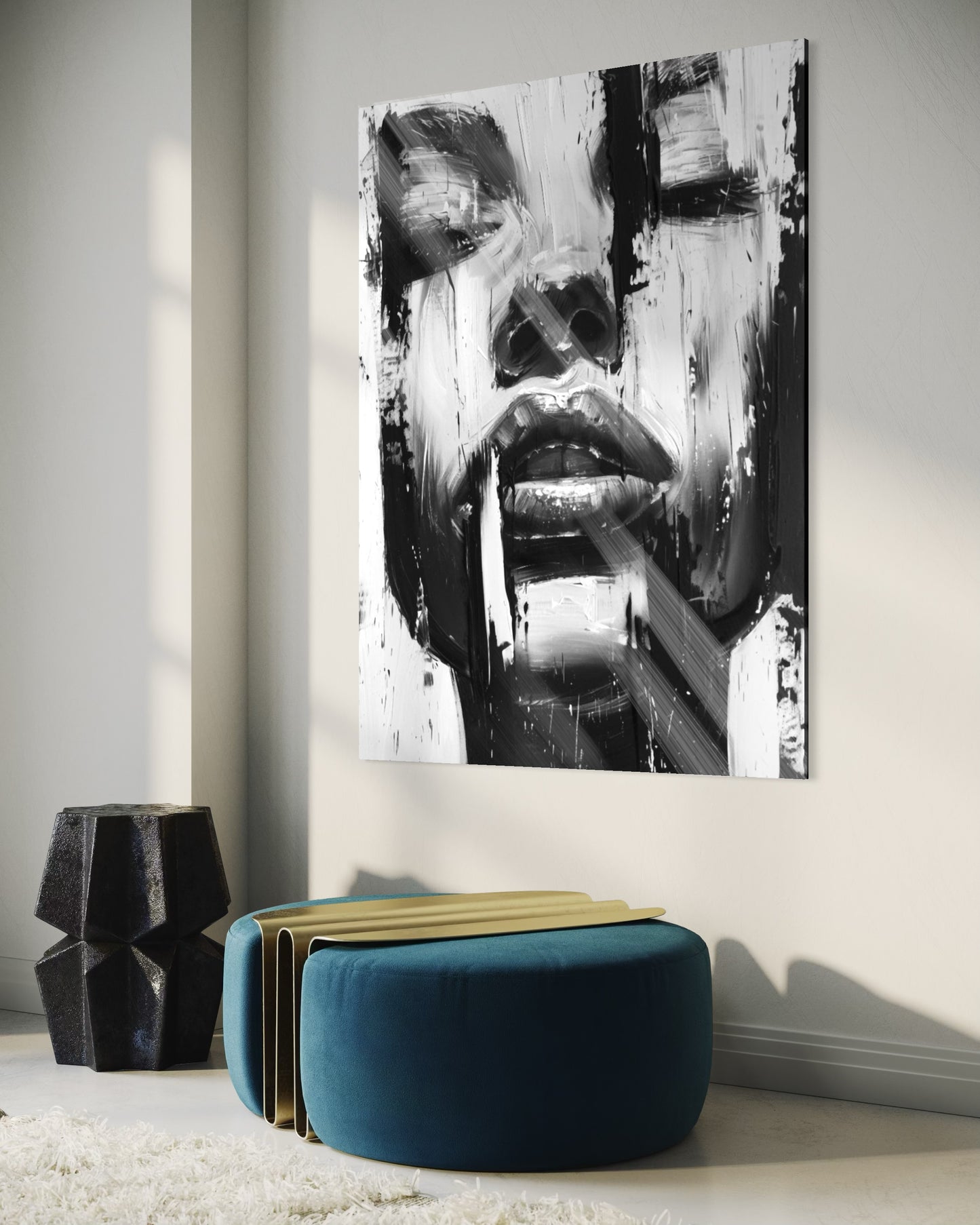 Textured Face B&W