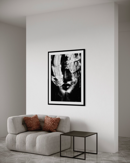Vintage  Black Abstract Face