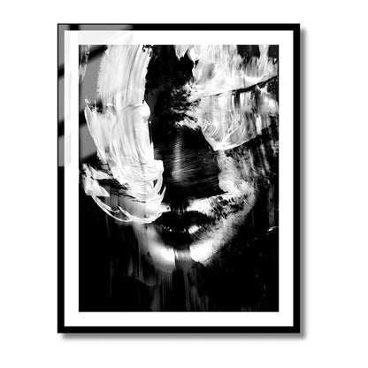 Vintage  Black Abstract Face