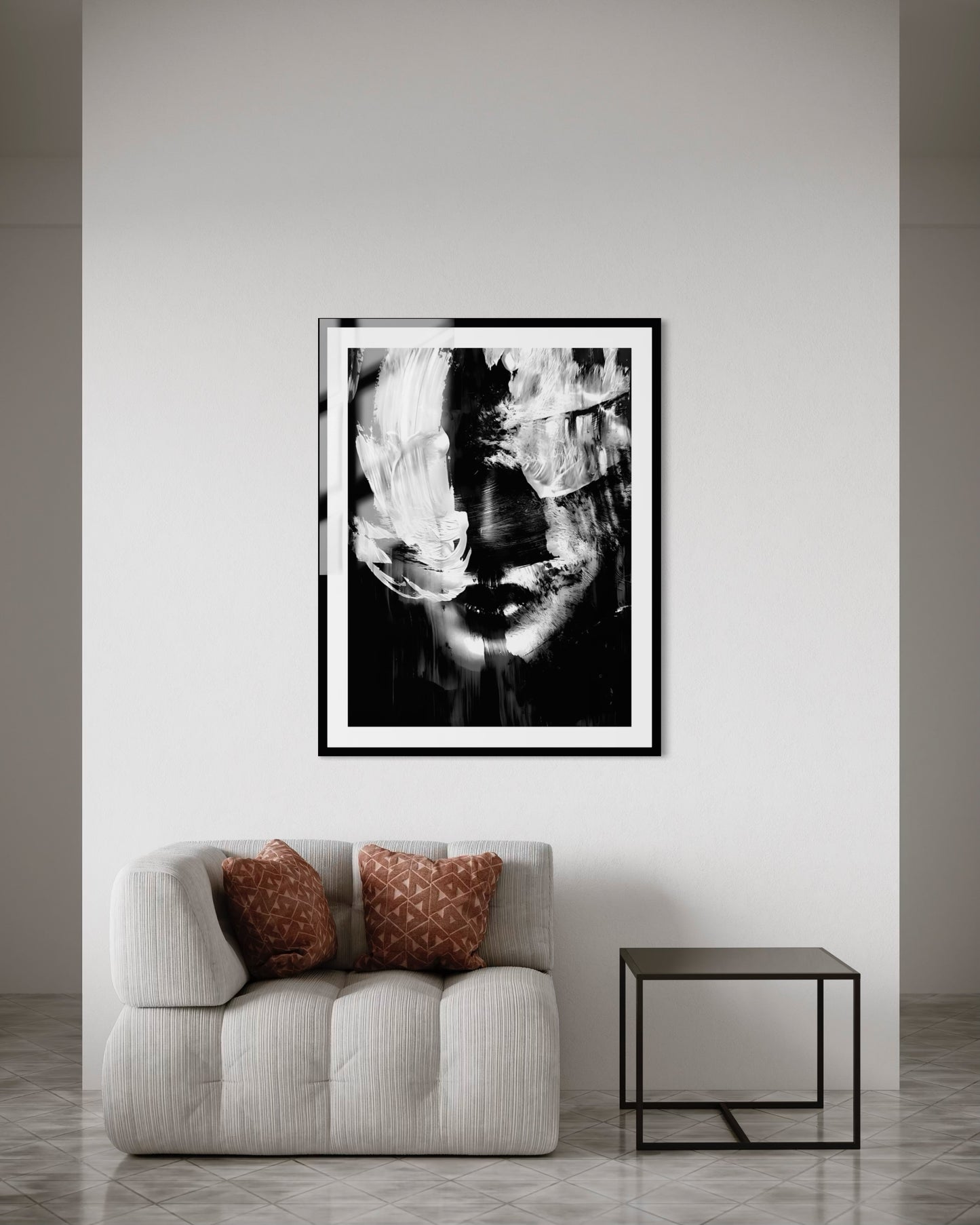 Vintage  Black Abstract Face