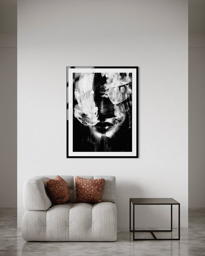 Vintage  Black Abstract Face