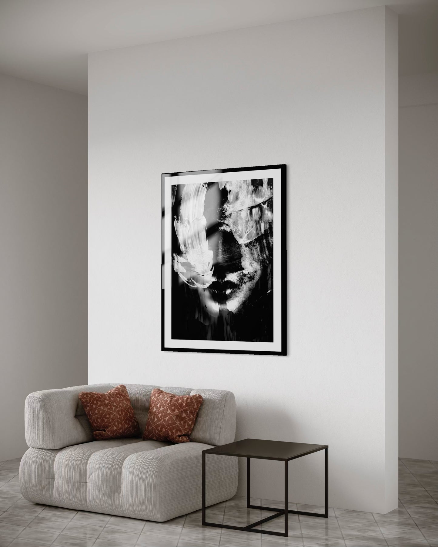 Vintage  Black Abstract Face